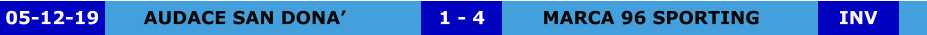 AUDACE SAN DONA’ MARCA 96 SPORTING 1 - 4 05-12-19 INV