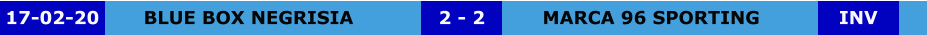 BLUE BOX NEGRISIA MARCA 96 SPORTING 2 - 2 17-02-20 INV