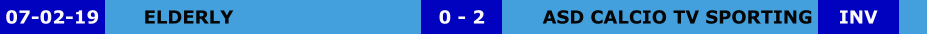 ELDERLY  ASD CALCIO TV SPORTING 0 - 2 07-02-19 INV